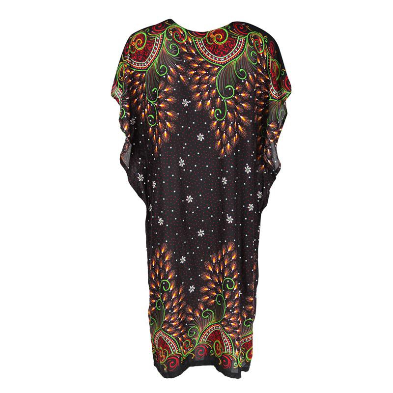 Peacock Feather Print Kaftan