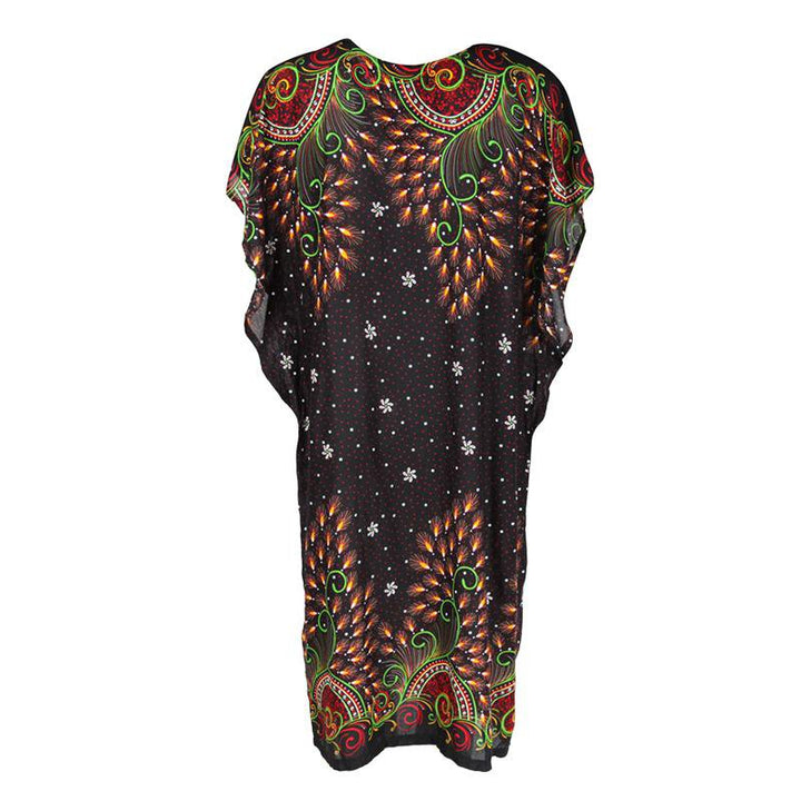 Peacock Feather Print Kaftan