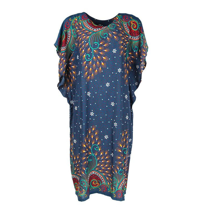 Peacock Feather Print Kaftan