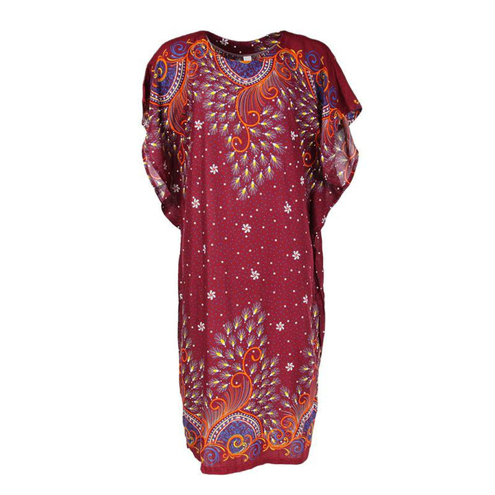 Peacock Feather Print Kaftan