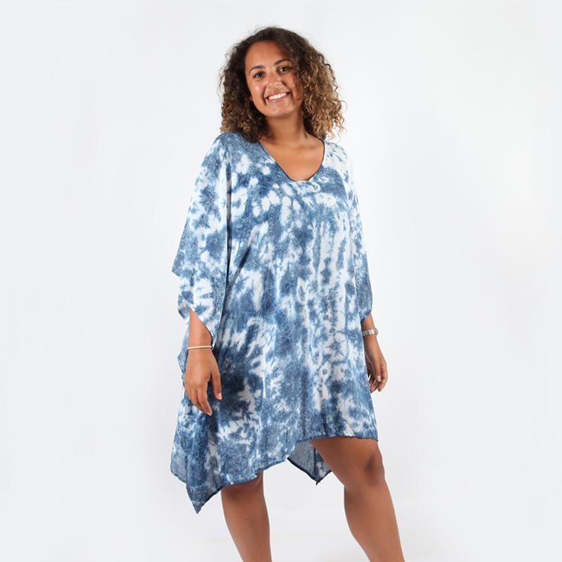 Shibori Indigo Beach Cover-Up