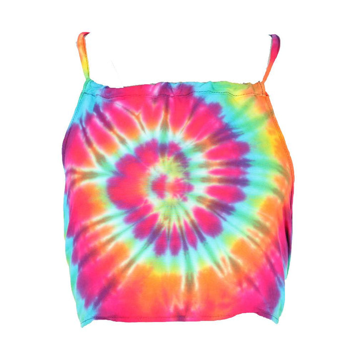 Tie Dye Halter Backless Crop Top