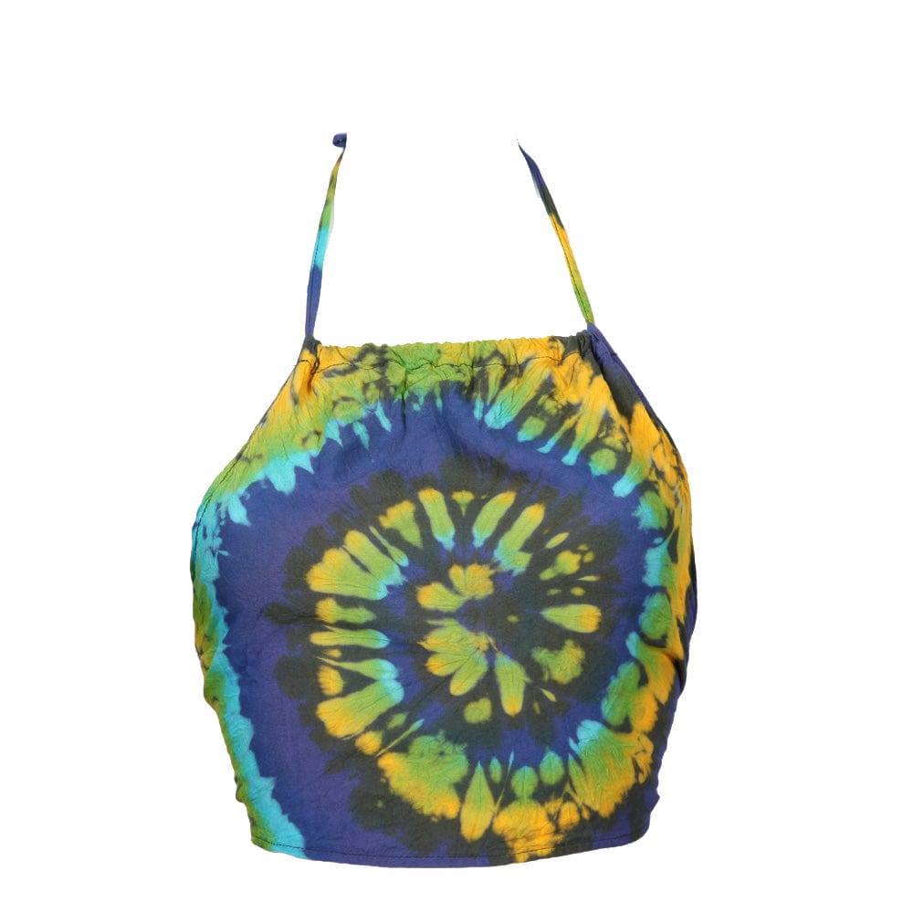 Tie Dye Halter Backless Crop Top