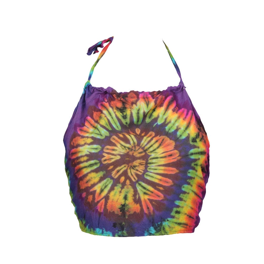 Tie Dye Halter Backless Crop Top