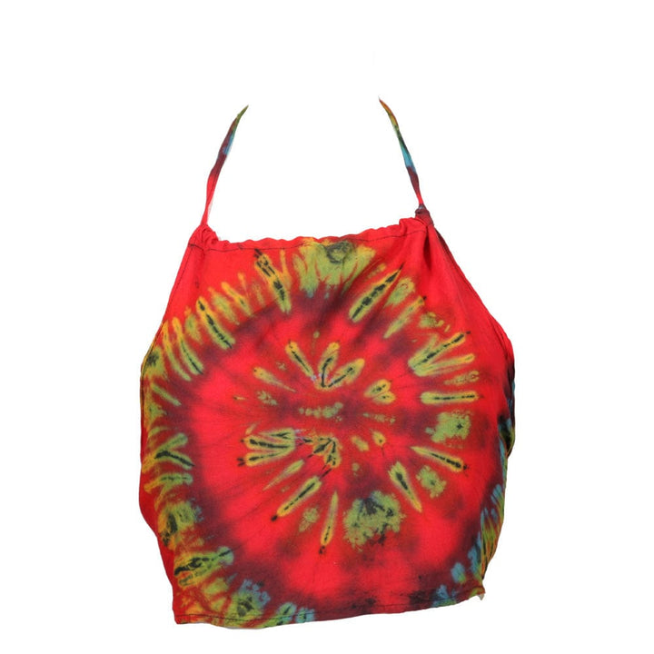 Tie Dye Halter Backless Crop Top