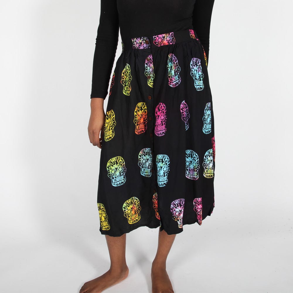 Sugar Skull Button Through Skirt..