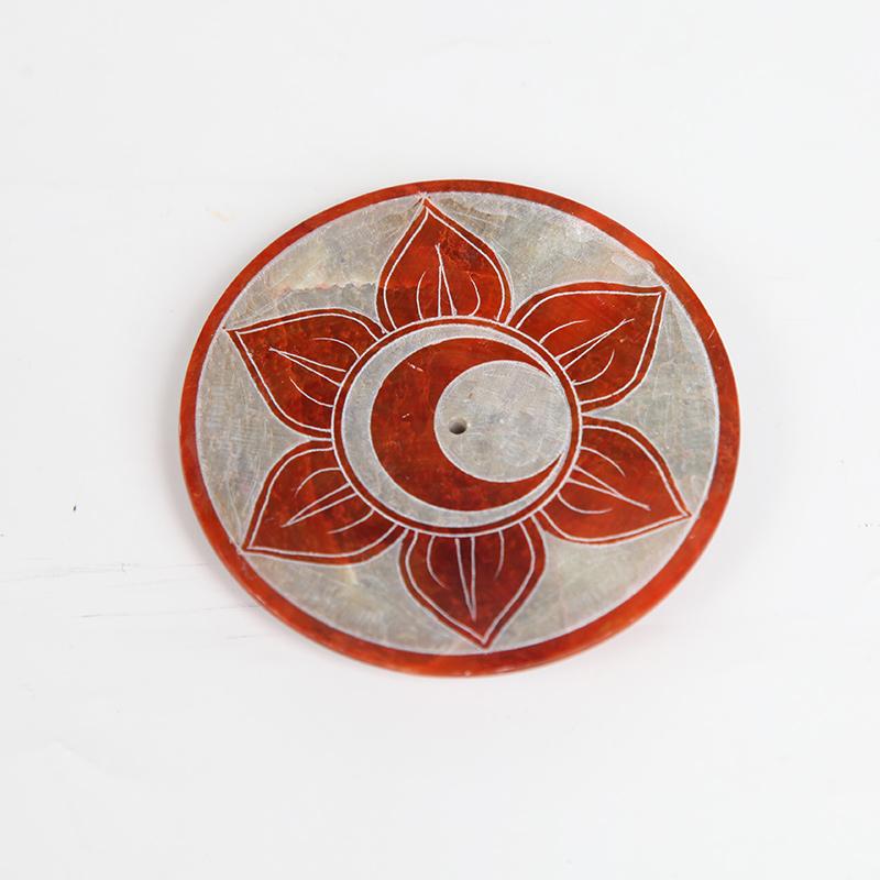 Hand Carved Soapstone Chakra Incense Plates..