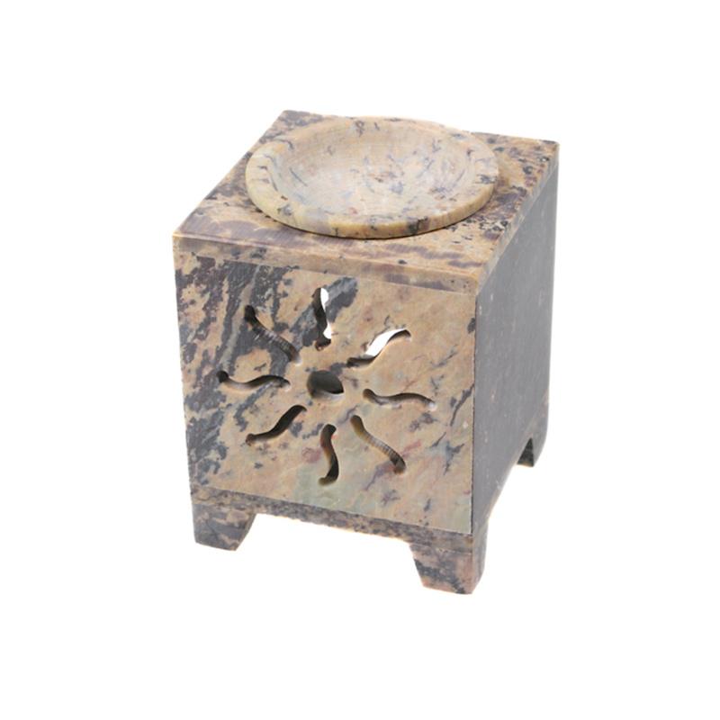 Stone Oil Burner With Sun Pattern