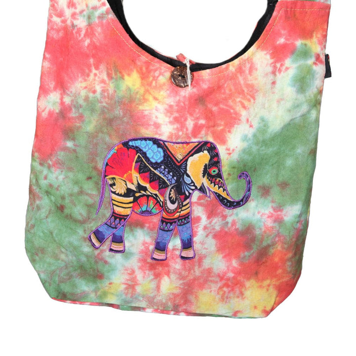 Tie Dye Embroidered Slouch Bag