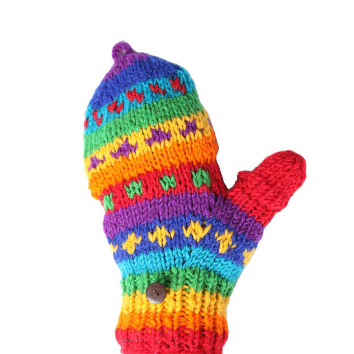 Rainbow Fingerless Mittens