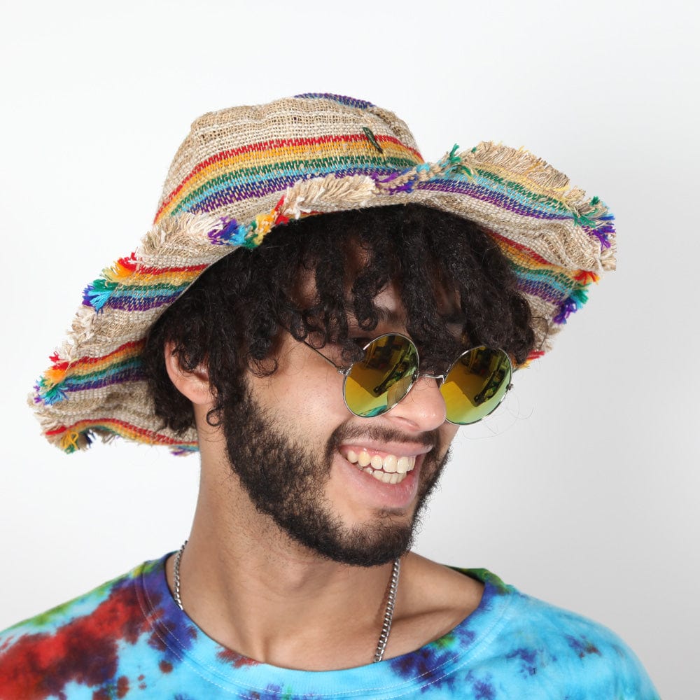 Men's Striped Hemp Sun Hat