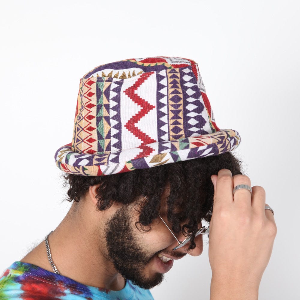 Woven Fabric Roll Brim Hat..