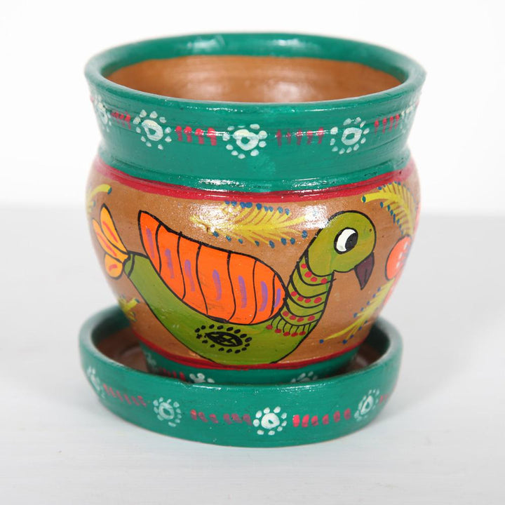 Mithila Round Plant Pot and Saucer